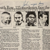 John Wayne Gacy Signed Newspaper Clipping