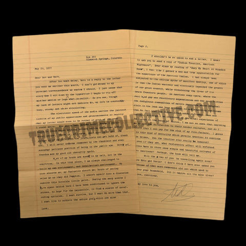 Ted Bundy Signed Letter- Written Days Before First Escape