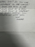 Richard Ramirez Signed Sex Letter