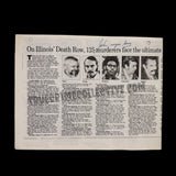 John Wayne Gacy Signed Newspaper Clipping