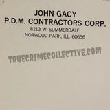 John Wayne Gacy “PDM” Document