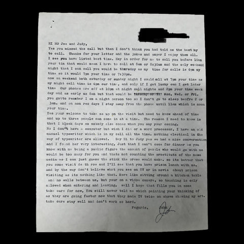 John Wayne Gacy Signed Letter