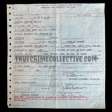 Charles Manson Signed Arrest Docket with Fingerprint Chart