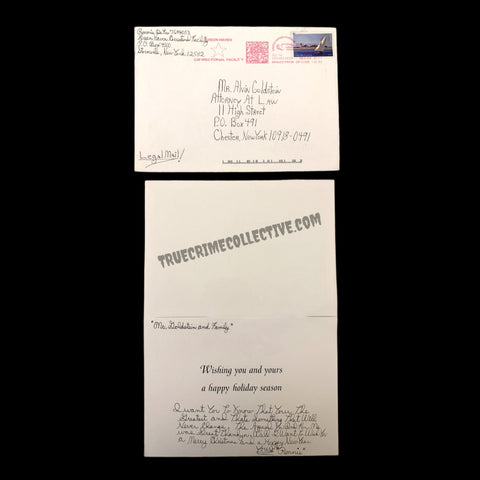 Ronnie “Butch” Defeo Signed Holiday Card