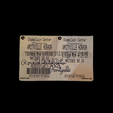 Ronnie “Butch” Defeo Signed Amityville Horror Movie Ticket