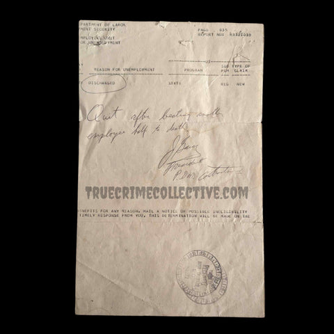 John Wayne Gacy Signed PDM Document