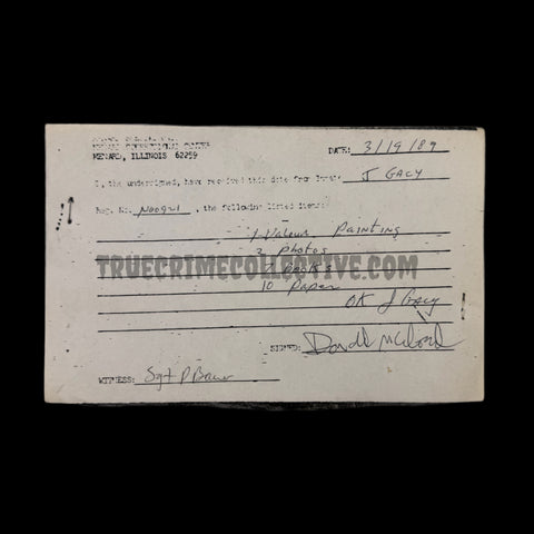 John Wayne Gacy Signed Prison Release Form