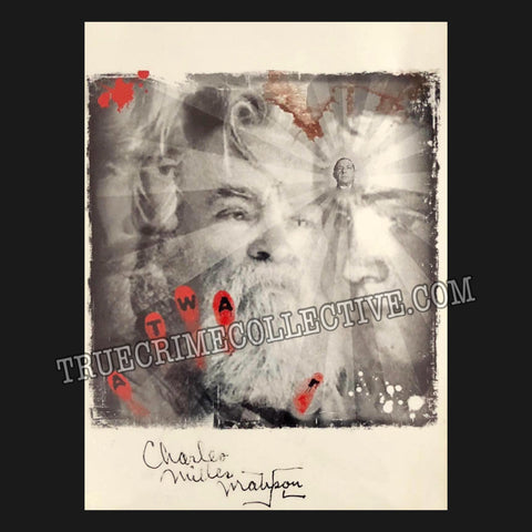 Charles Manson Signed Photo