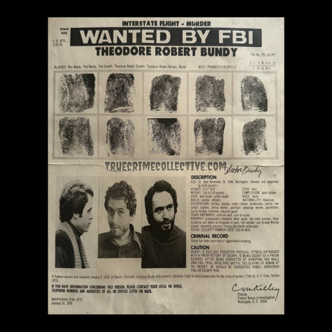 Ted Bundy Wanted Poster Replica