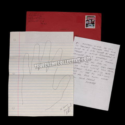 Richard Ramirez Signed Letter & Hand Tracing