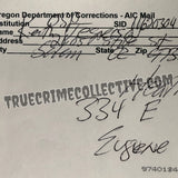 Keith Hunter Jesperson Signed Letter