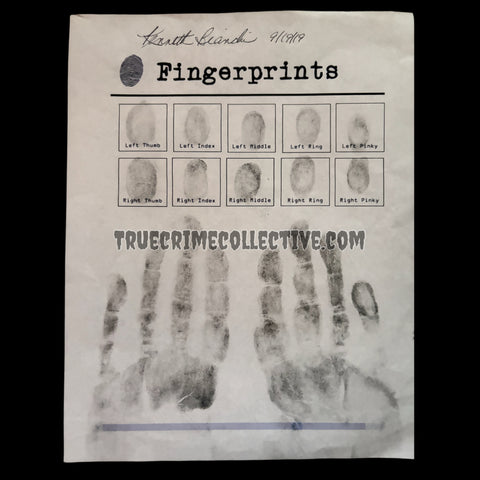 Kenneth Bianchi Signed Fingerprint Chart