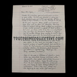 Robert Yates “Spokane Serial Killer” Signed Letter