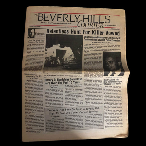 Beverly Hills Courier Newspaper Headlining Menendez Murders