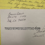 Bruce Davis Signed Letter
