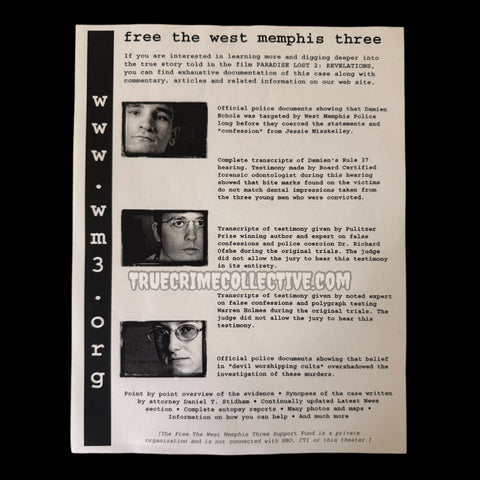 Free the West Memphis 3 Original Awareness Flyer