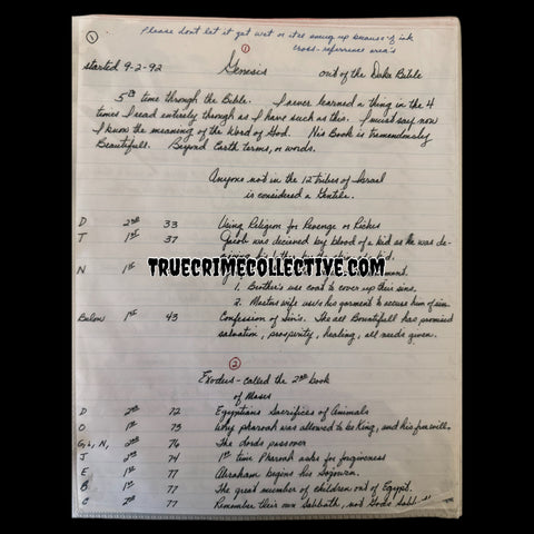 Aileen Wuornos Handwritten Bible Scriptures-160 Pages