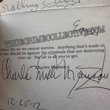 Charles Manson Signed ATWA Greeting Card