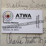 Charles Manson Signed ATWA Greeting Card