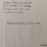 James “Whitey” Bulger Signed Envelope