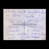 Charles Manson Signed Card with Manson Girls Names