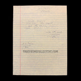 Herbert Mullin Signed Notes/Sketch