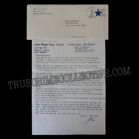 John Wayne Gacy Letter & Envelope
