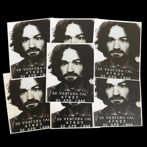 Charles Manson Mugshot Stickers